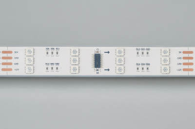 Лента SPI-5000P 12V RGB (5060, 480 LED x3,1812) (Arlight, Закрытый, IP66)